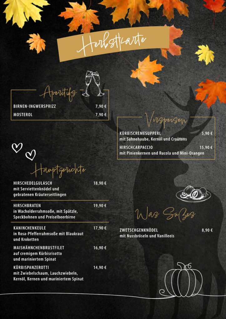 Speisekarte Herbst